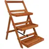 vidaXL Support de jardinière à 3 niveaux 50x63x80 cm Acacia solide