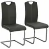 vidaXL Chaises à manger cantilever lot de 2 gris similicuir