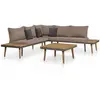 vidaXL Salon de jardin 4pcs et coussins Bois d'acacia solide Marron