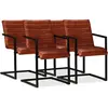 vidaXL Chaises à manger lot de 4 marron cuir véritable