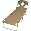 vidaXL Chaise longue pliable et coussin de tête Dossier réglable Taupe