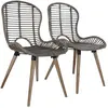 vidaXL Chaises à manger lot de 2 marron rotin naturel