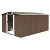 vidaXL Abri de jardin 257x392x181 cm Métal Marron