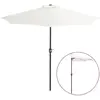 vidaXL Parasol de balcon avec mât en aluminium Sable 270x144 cm Demi