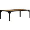 vidaXL Table basse Bois massif de manguier brut et acier 110 cm