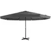 vidaXL Parasol d'extérieur avec mât en aluminium 500 cm anthracite
