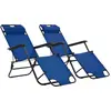 vidaXL Chaises longues pliables 2 pcs avec repose-pied Acier Bleu