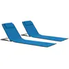 vidaXL Tapis de plage pliables 2 pcs Acier et tissu Bleu