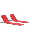 vidaXL Tapis de plage pliables 2 pcs Acier et tissu Rouge