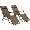 vidaXL Chaises longues pliables 2 pcs avec repose-pied Acier Marron