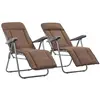 vidaXL Chaises pliables de jardin avec coussins 2 pcs Marron