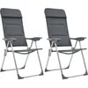 vidaXL Chaise de camping 2 pcs Gris 58x69x111 cm Aluminium