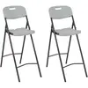 vidaXL Chaises de bar pliables 2 pcs PEHD et acier Blanc