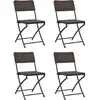 vidaXL Chaises pliables de jardin 4 pcs PEHD et acier
