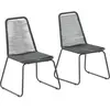 vidaXL Chaises d'extérieur 2 pcs Résine tressée Noir