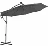 vidaXL Parasol en porte-à-faux LED et mât en acier 300cm Anthracite