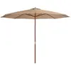 vidaXL - Parasol - met - houten - paal - 350 - cm - taupe