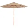 vidaXL Parasol d'extérieur avec mât en bois 300 cm Taupe
