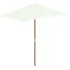 vidaXL Parasol avec mât en bois 150 x 200 cm Sable