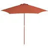 vidaXL Parasol d'extérieur avec mât en bois 270 cm Terre cuite