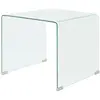 vidaXL Table basse 49,5 x 50 x 45 cm Verre trempé Transparent