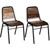 vidaXL Chaises à manger lot de 2 bois de récupération solide