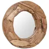 vidaXL Miroir décoratif Teck 60 cm Rond