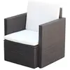 vidaXL Chaise de jardin et coussins et oreillers Résine tressée Marron