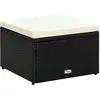 vidaXL Tabouret / repose-pied Résine tressée 53 x 53 x 30 cm Noir
