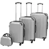 vidaXL Ensemble de valises à roulettes quatre pièces Argenté