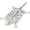 vidaXL Tapis en peluche en forme de tigre 144 cm Blanc