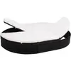 vidaXL Lit de repos d'extérieur avec coussin Résine tressée Noir