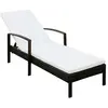 vidaXL Chaise longue avec coussin Résine tressée Marron