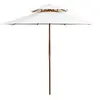 Parasol de terrasse 270 x 270 cm Poteau en bois Blanc crème Vidaxl Crème
