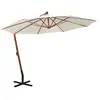vidaXL Parasol 350 cm Poteau de bois Blanc