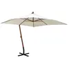 vidaXL Parasol 300 x 300 cm Poteau en bois Blanc