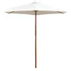 vidaXL Parasol avec poteau en bois 270 x 270 cm Blanc crème