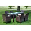 vidaXL Mobilier à dîner jardin 7 pcs et coussins Résine tressée Marron