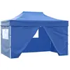 vidaXL Tente pliable avec 4 parois latérales 3 x 4,5 m Bleu