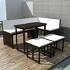 vidaXL Ensemble à manger d'extérieur 5 pcs Acier Résine tressée Marron