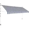 vidaXL Auvent rétractable manuel 350 cm Rayures bleues et blanches