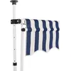 vidaXL Auvent rétractable manuel 400 cm Rayures bleues et blanches