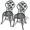 vidaXL Chaises de bistro 2 pcs Aluminium coulé Vert