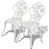 vidaXL Chaises de bistro 2 pcs Aluminium coulé Blanc