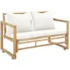vidaXL Canapé de jardin à 2 places avec coussins Bambou