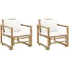 vidaXL Chaises de jardin 2 pcs avec coussins et oreillers Bambou