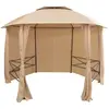 vidaXL Chapiteau tente de jardin avec rideaux Hexagonal 360 x 265 cm