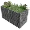 vidaXL Lit surélevé à gabion Acier 180 x 90 x 100 cm Argenté