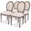 vidaXL Chaises à manger lot de 4 crème tissu