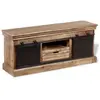 vidaXL Meuble TV avec 2 portes coulissantes Bois de manguier massif